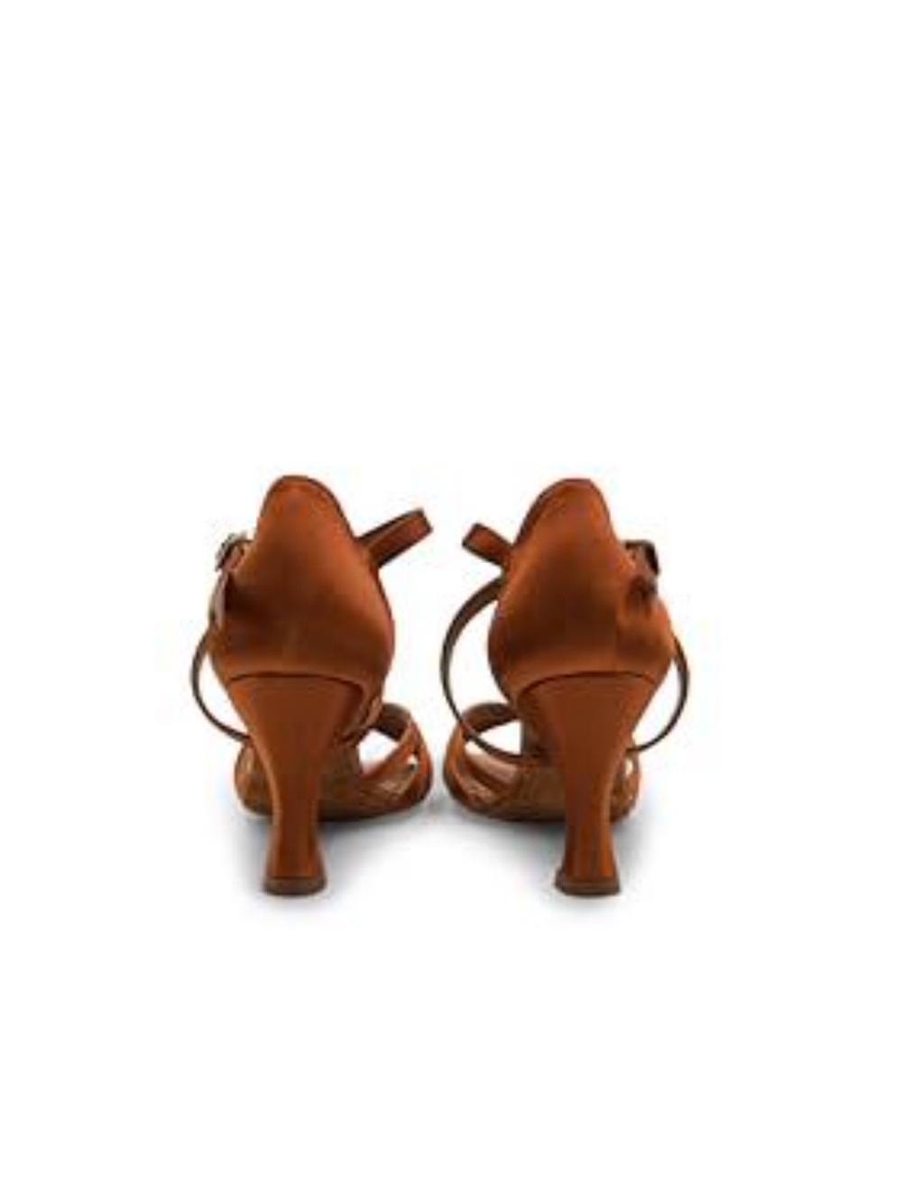 Capezio 5 Julia 2.5” Heel Ballroom Dance Shoe Cinnamon Brown Satin Strappy - Picture 3 of 9